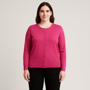 Jones New York Fuschia Pink Cardigan Sweater Sz XL